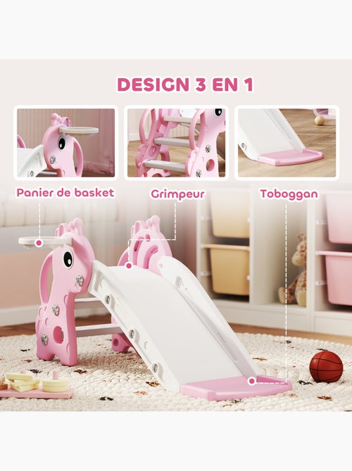 Toboggan enfant design girafon panier de basket-ball intégré plastique - Kiabi Toboggan enfant design girafon panier de basket-ball intégré plastique - Kiabi