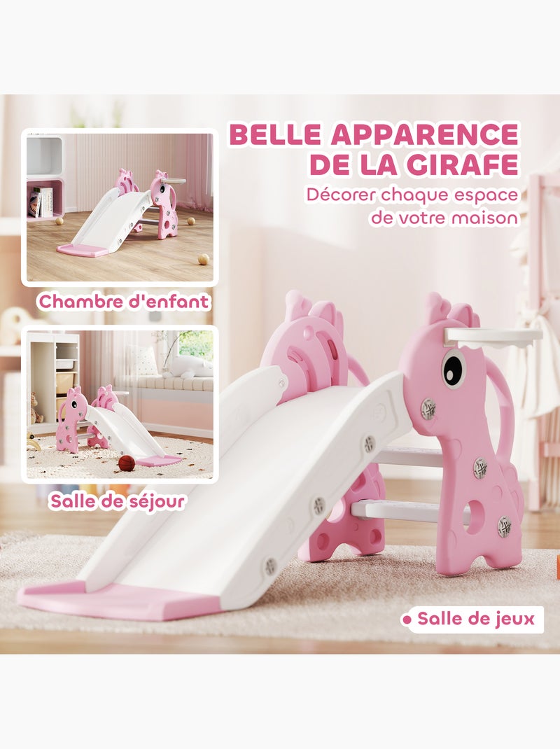 Toboggan enfant design girafon panier de basket-ball intégré plastique Rose - Kiabi