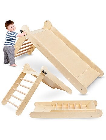Toboggan enfant en bois pliable pour intérieur Mamabrum