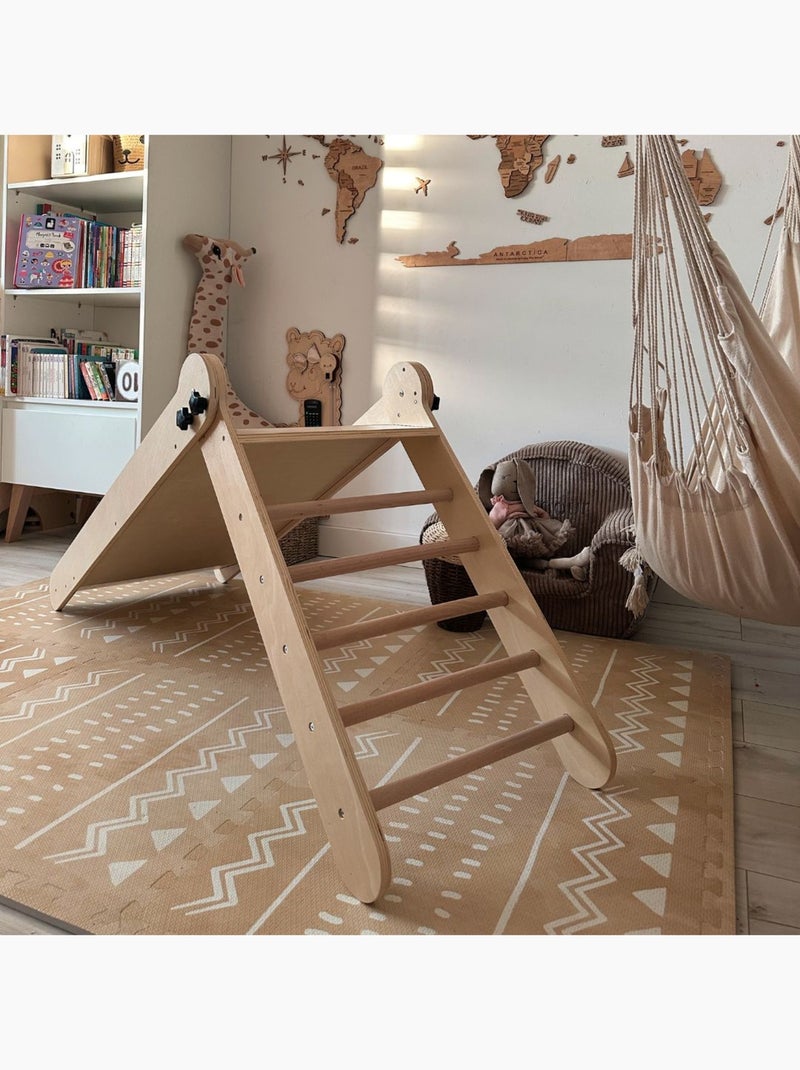 Toboggan enfant en bois pliable pour intérieur Mamabrum Beige - Kiabi