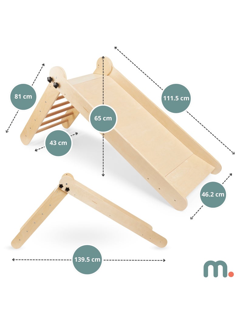 Toboggan enfant en bois pliable pour intérieur Mamabrum Beige - Kiabi