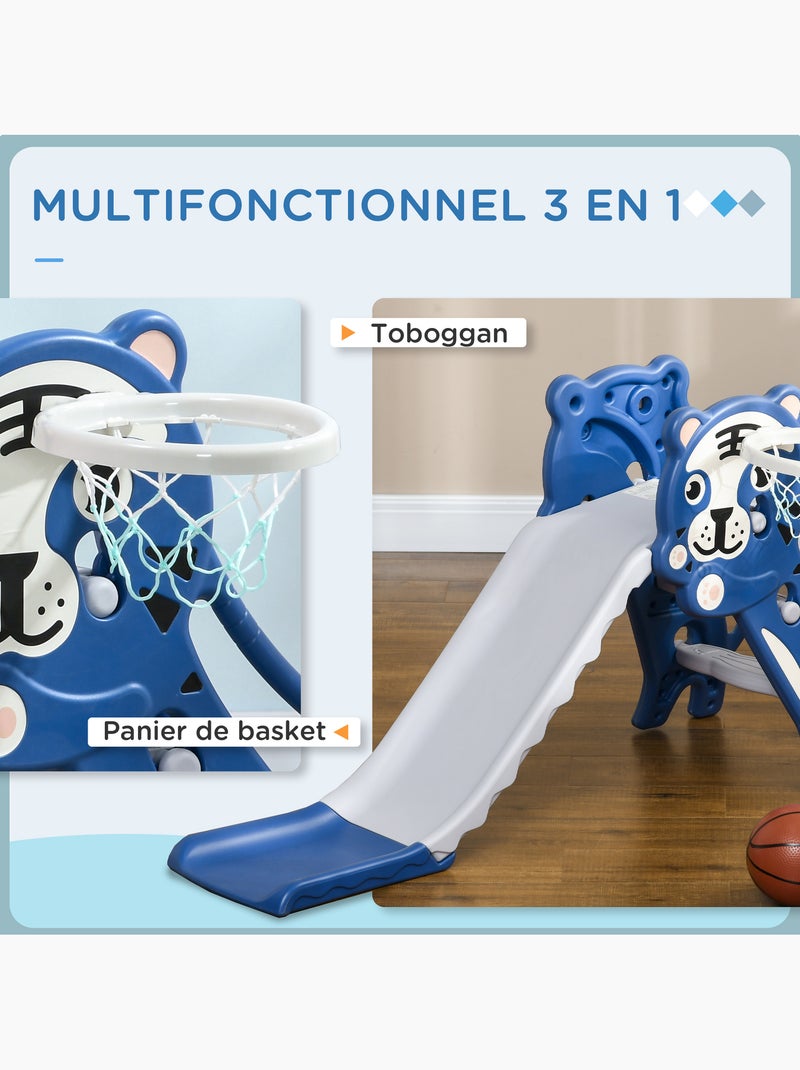 Toboggan enfant panier basket design tigre 18-36 mois accessoires inclus Bleu Bleu - Kiabi