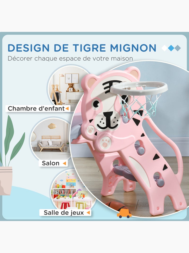 Toboggan enfant panier basket design tigre 18-36 mois accessoires inclus Rose - Kiabi