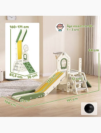Toboggan enfant pliable panier basket escalade balle
