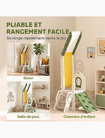 Toboggan enfant pliable panier basket escalade balle