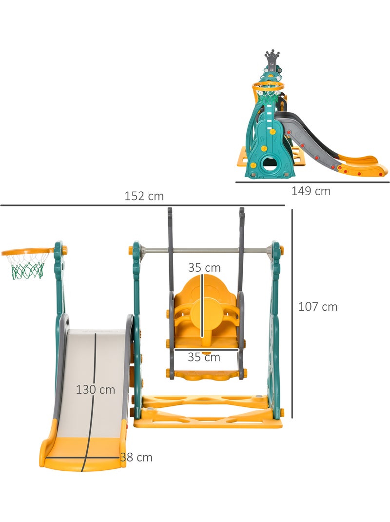 Toboggan et balançoire pour enfants 4 en 1 hdpe et pp bleu jaune Bleu Bleu - Kiabi