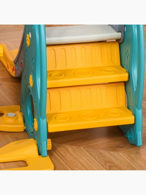 Toboggan et balançoire pour enfants 4 en 1 hdpe et pp bleu jaune - Kiabi Toboggan et balançoire pour enfants 4 en 1 hdpe et pp bleu jaune - Kiabi