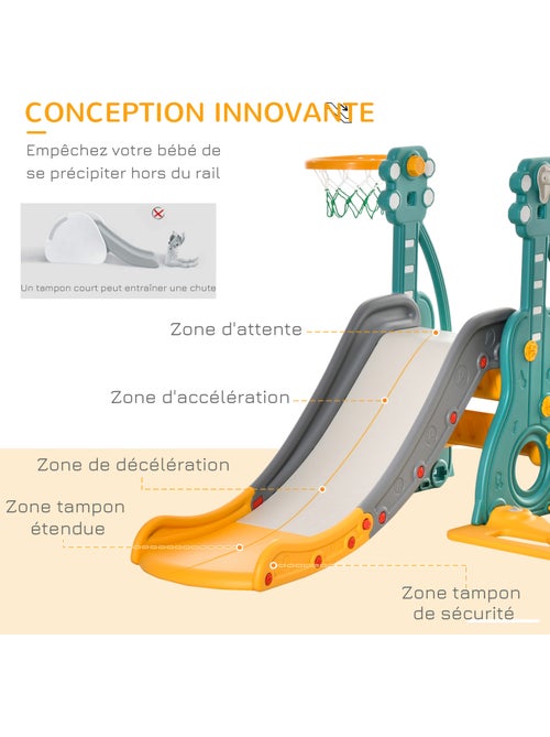 Toboggan et balançoire pour enfants 4 en 1 hdpe et pp bleu jaune - Kiabi Toboggan et balançoire pour enfants 4 en 1 hdpe et pp bleu jaune - Kiabi