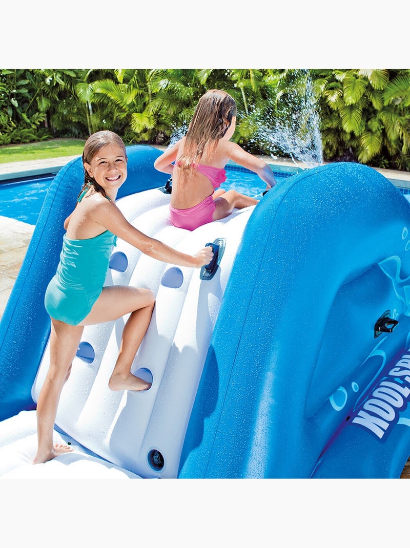 Toboggan gonflable Bleu Blanc - Kiabi