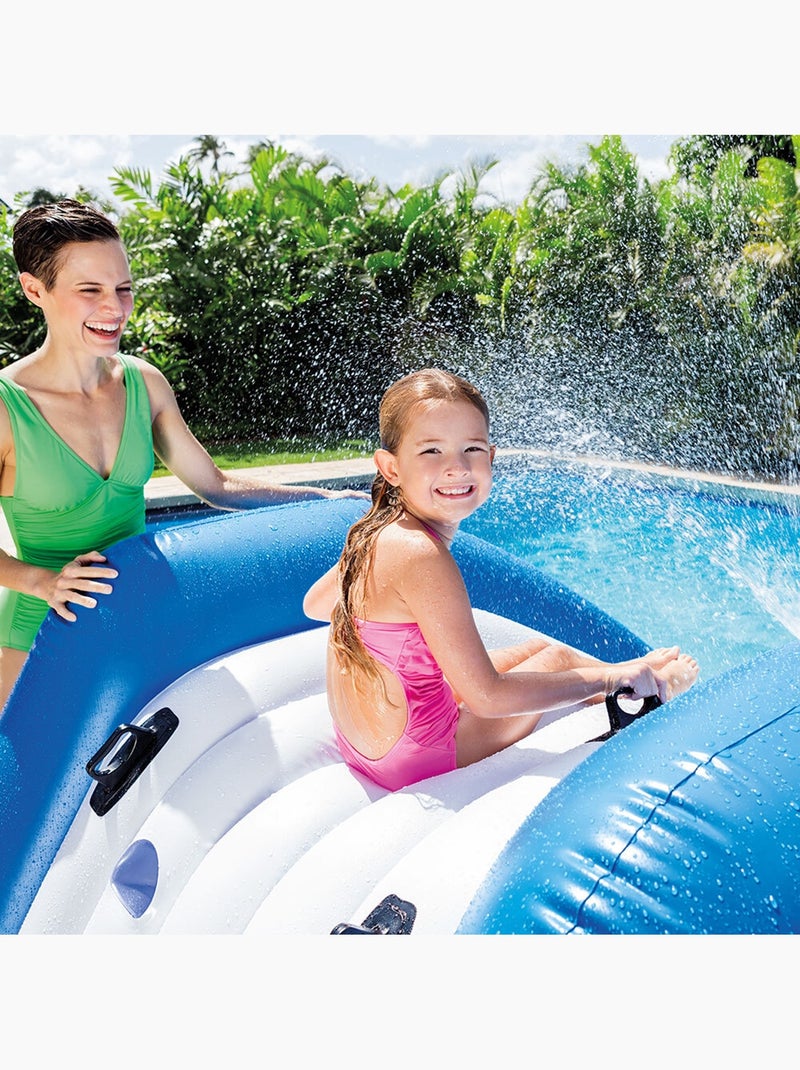 Toboggan gonflable Bleu Blanc - Kiabi
