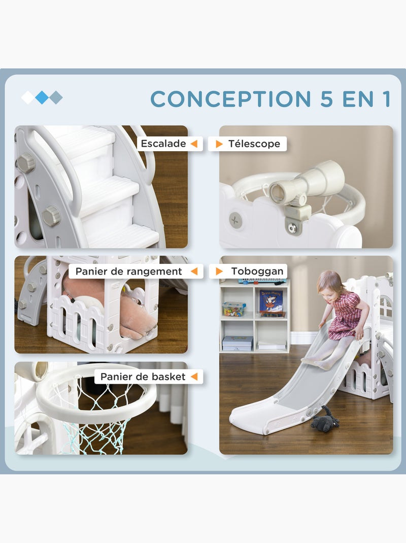 Toboggan pour enfant multifonction hdpe Gris - Kiabi
