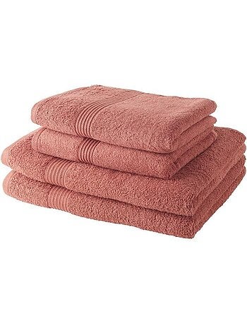 Today lot de 2 serviettes de bain 50x100 cm + 2 draps de bain 70x130 cm terracotta 100% coton