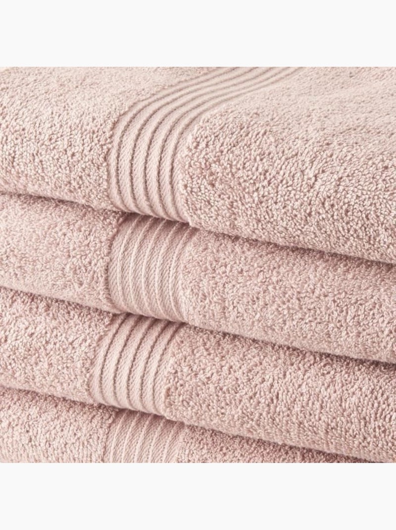 Today lot de 4 serviettes de bain 100% coton - 50x100 cm - rose des sables Rose - Kiabi