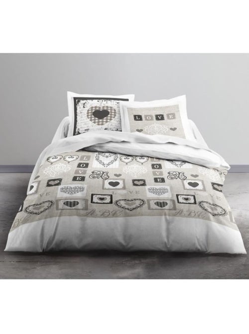TODAY Parure de lit Coton 2 personnes - 240x260 cm - Imprimé Blanc Eden - Kiabi