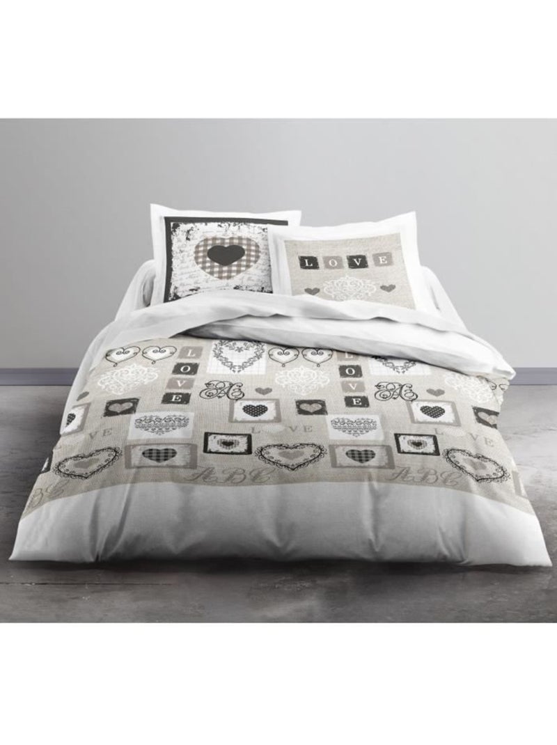 TODAY Parure de lit Coton 2 personnes - 240x260 cm - Imprimé Blanc Eden Blanc - Kiabi