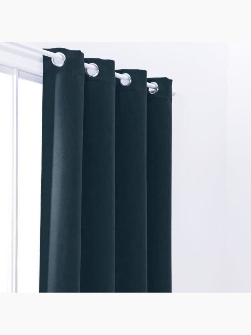 Today rideau occultant essential uni - 140 x 240 cm - paon Bleu - Kiabi