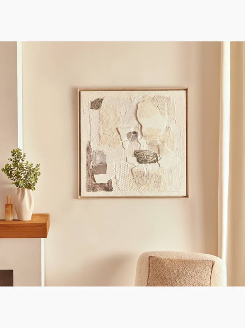 Toile 3D Azariah beige 78x78cm - Kiabi Toile 3D Azariah beige 78x78cm - Kiabi