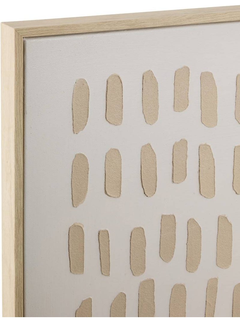 Toile 3d en lin motifs relief géométrique lydia Blanc - Kiabi