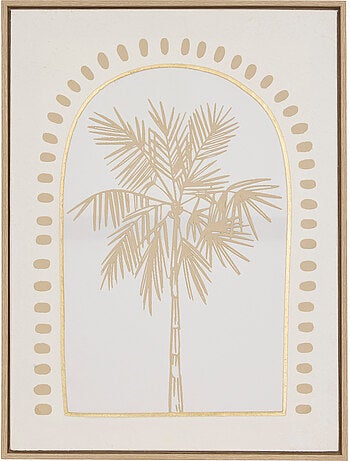 Toile 3D exotique arbre tropical relief doré MERYL