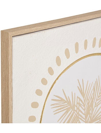 Toile 3D exotique arbre tropical relief doré MERYL