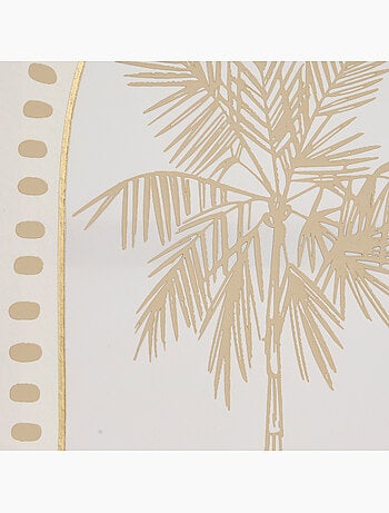 Toile 3D exotique arbre tropical relief doré MERYL