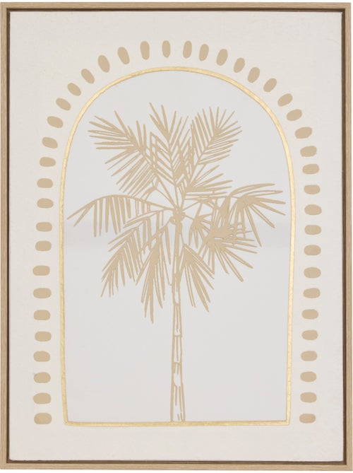 Toile 3d exotique arbre tropical relief doré meryl - Kiabi