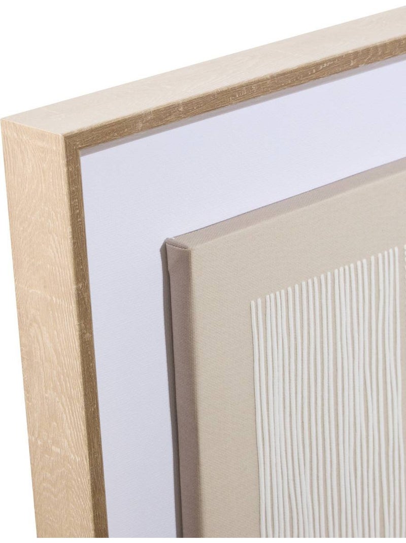 Toile 3d motifs abstraits en relief donovan Beige - Kiabi