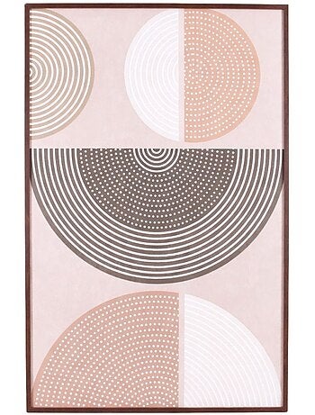 Toile à motifs géométriques en relief marrons 60x90cm