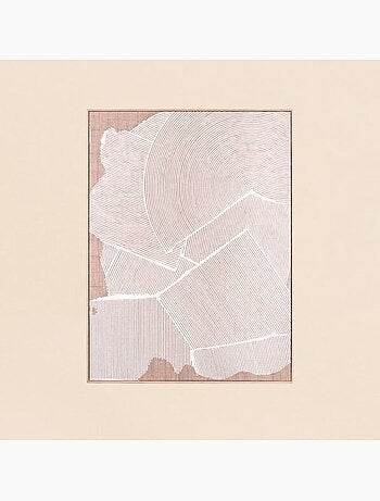 Toile abstraite à effet matière relief blanche 60x80cm