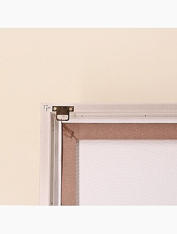 Toile abstraite à effet matière relief blanche 60x80cm