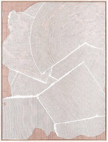 Toile abstraite à effet matière relief blanche 60x80cm