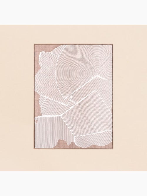 Toile abstraite à effet matière relief blanche 60x80cm - Kiabi