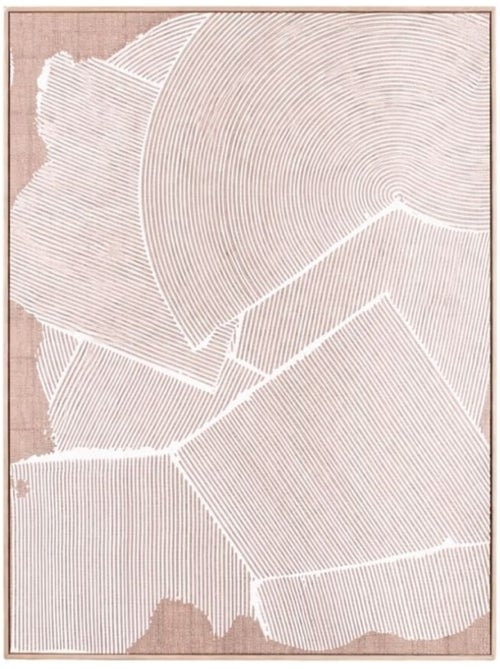 Toile abstraite à effet matière relief blanche 60x80cm - Kiabi