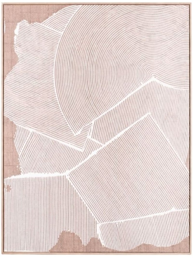 Toile abstraite à effet matière relief blanche 60x80cm Blanc - Kiabi