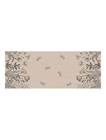 Toile cirée - Effet textile fleuri