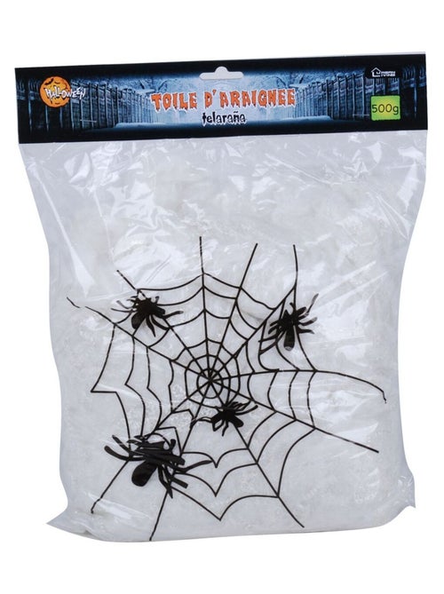 Toile d'araignée Halloween avec 30 araignées décoratives - Kiabi