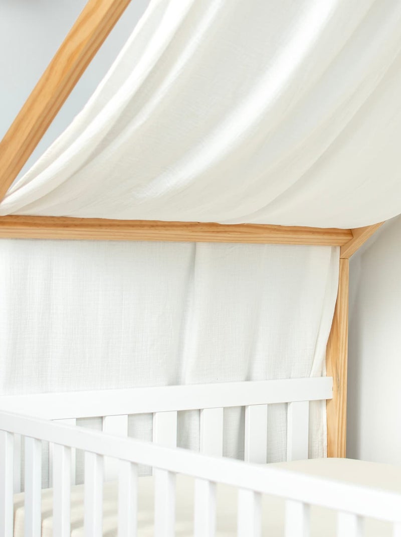 Toile de lit, ciel de lit cabane en gaze de coton à carreaux SEVIRA KIDS Ecru - Kiabi