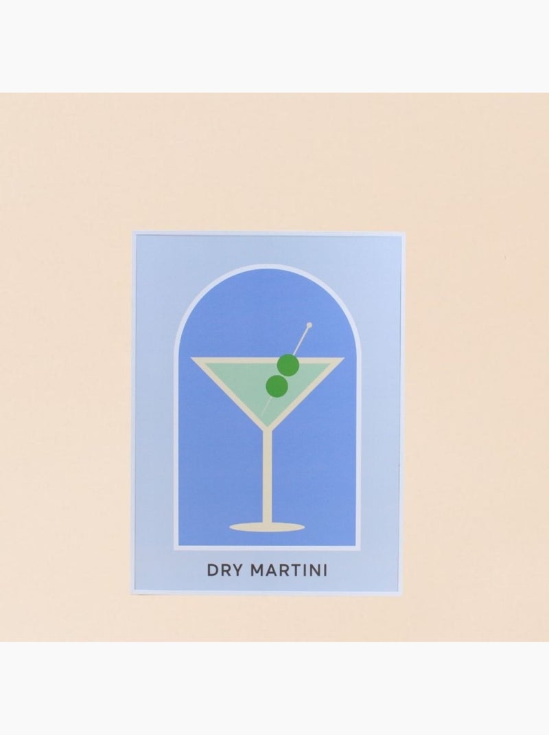 Toile décorative colorée Dry Martini 30x40cm Bleu - Kiabi