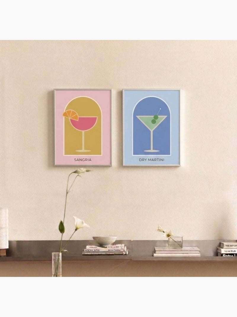 Toile décorative colorée Dry Martini 30x40cm Bleu - Kiabi