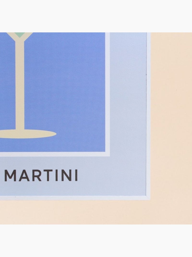 Toile décorative colorée Dry Martini 30x40cm Bleu - Kiabi