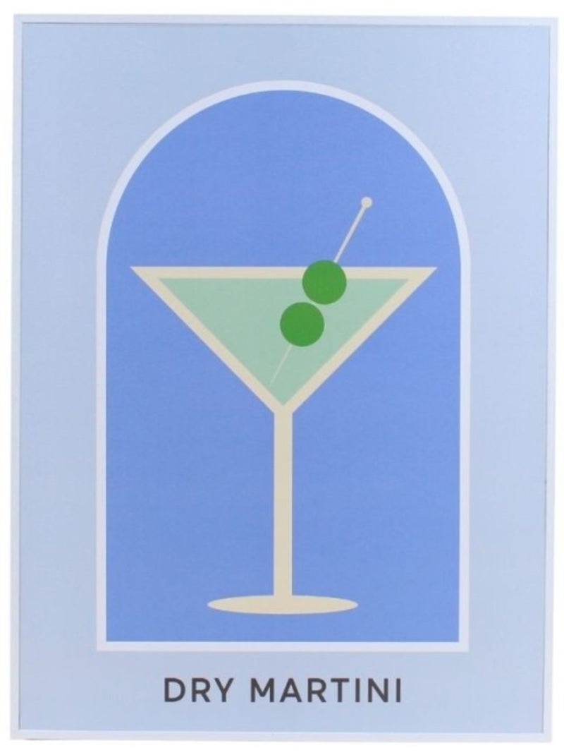 Toile décorative colorée Dry Martini 30x40cm Bleu - Kiabi