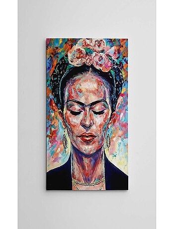 Toile décorative Frida Kahlo imprimée avec cadre bois FRIEDA