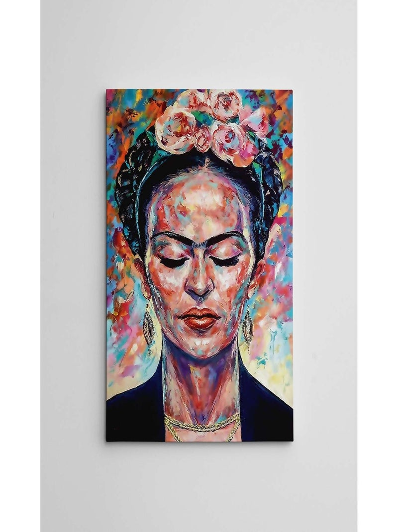 Toile décorative Frida Kahlo imprimée avec cadre bois FRIEDA Multicolore - Kiabi