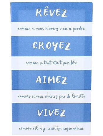Toile décorative marinière avec mots 50x30cm