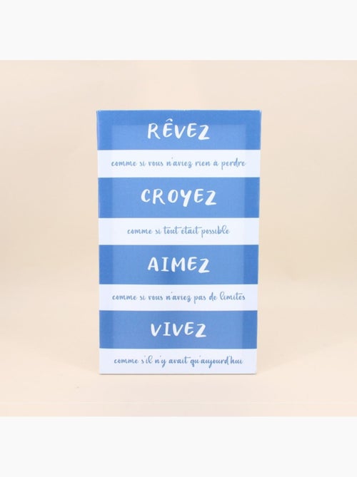 Toile décorative marinière avec mots 50x30cm - Kiabi