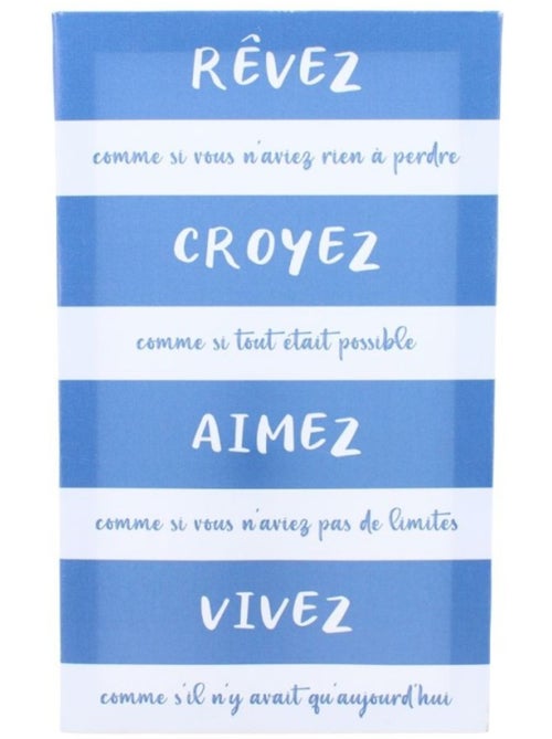 Toile décorative marinière avec mots 50x30cm - Kiabi