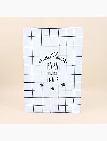 Toile décorative papa quadrillée 60x40cm