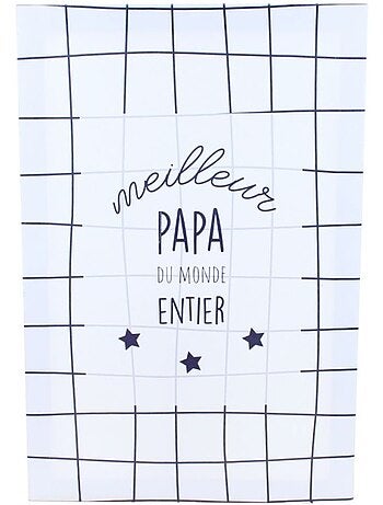 Toile décorative papa quadrillée 60x40cm