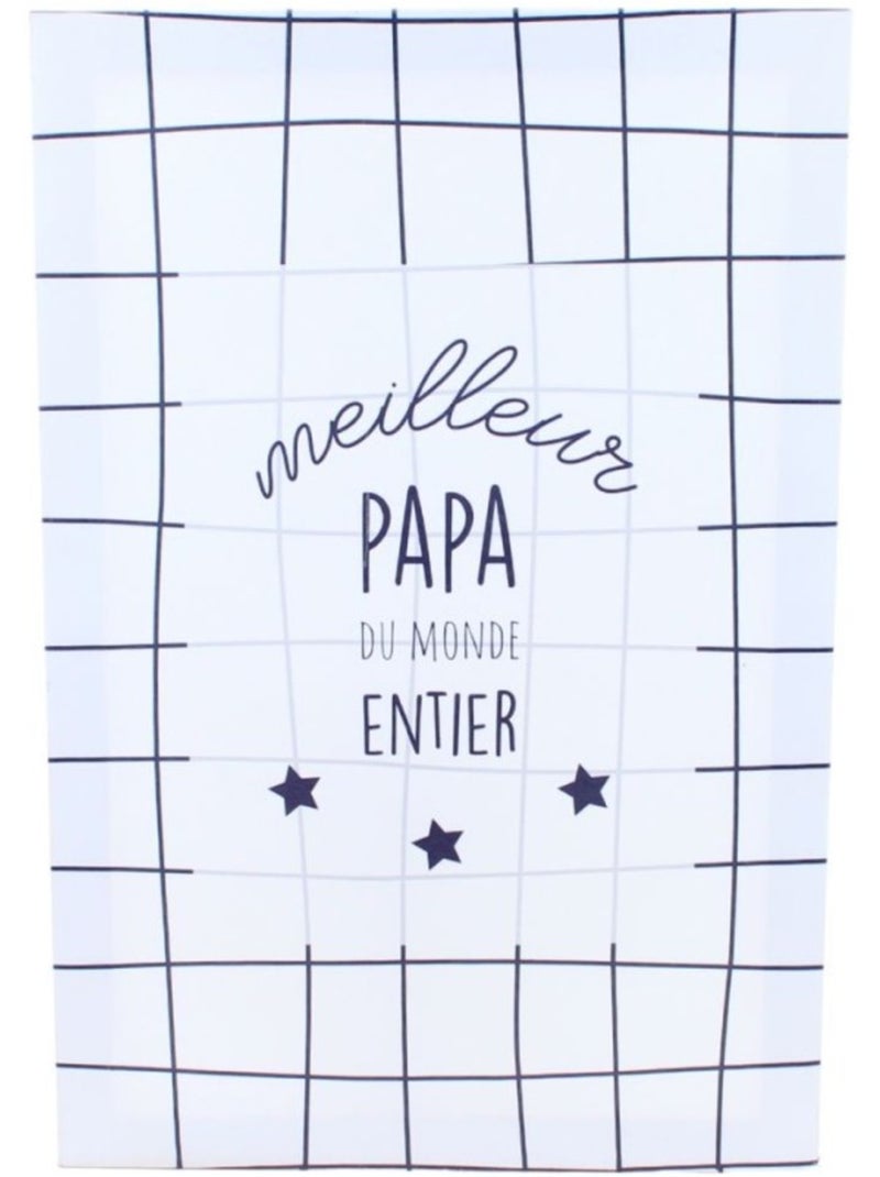 Toile décorative papa quadrillée 60x40cm Blanc - Kiabi