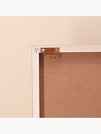 Toile en relief à motifs géométriques beiges, marrons 45x60cm